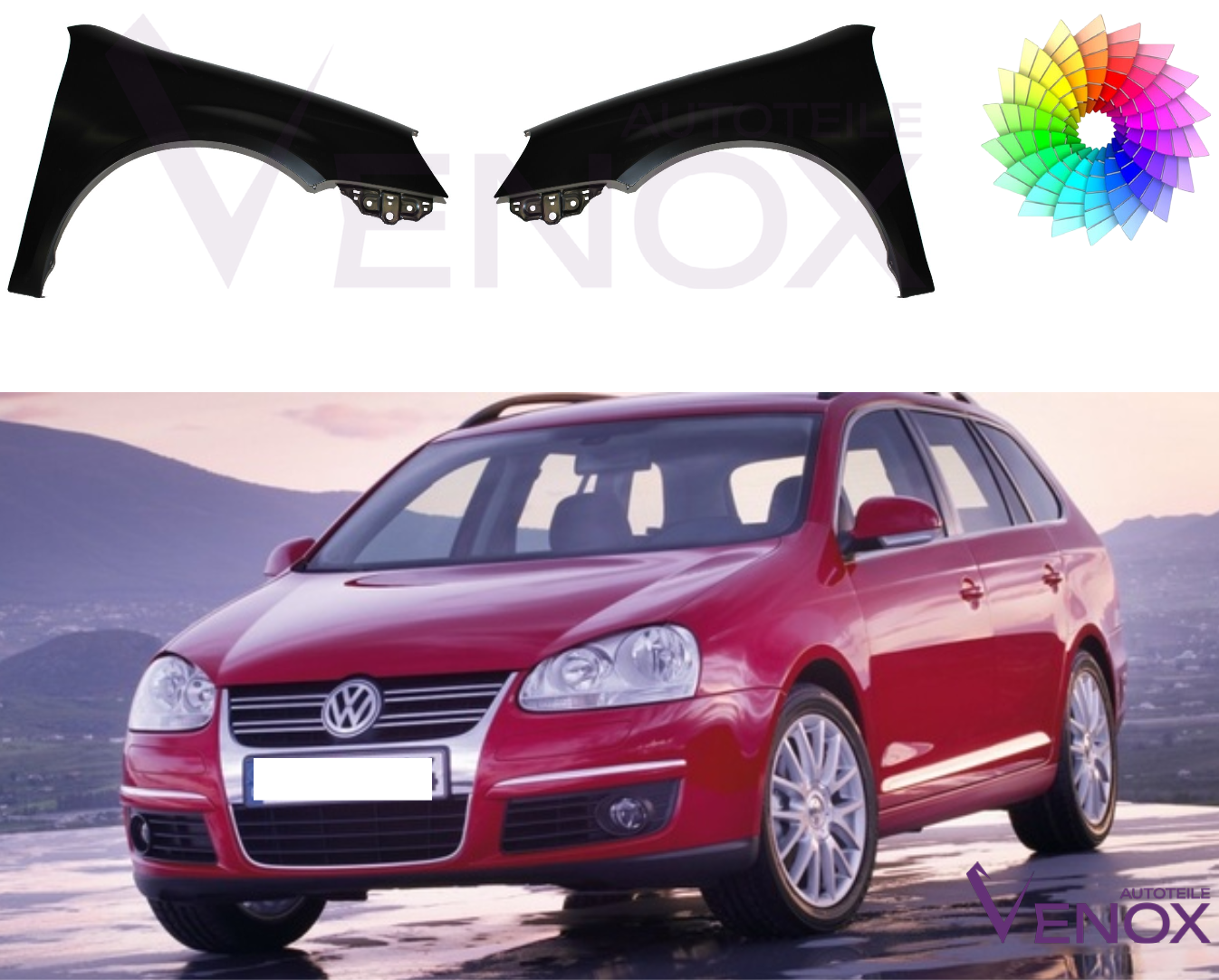 Kotflügel Für VW GOLF V Variant Jetta Rechts Lackiert in Wunschfarbe 2005-2010 – Bild 2