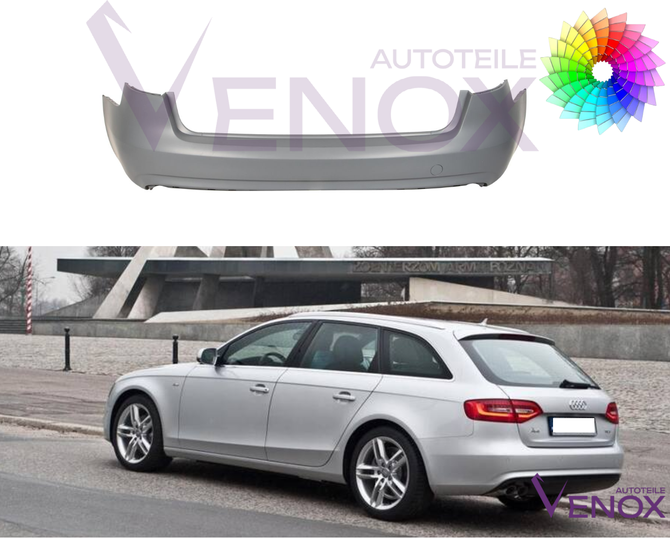 Für Audi A4 B8 11-15 Avant Stoßstange Hinten Lackiert In Wunschfarbe NEU – Bild 2