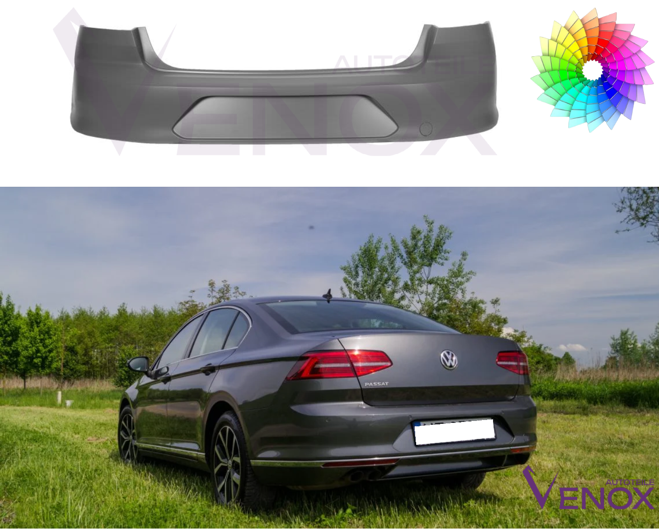 Vw Passat B8 Ab 2015 Stoßstange Hinten Lackiert In Wunschfarbe – Bild 2