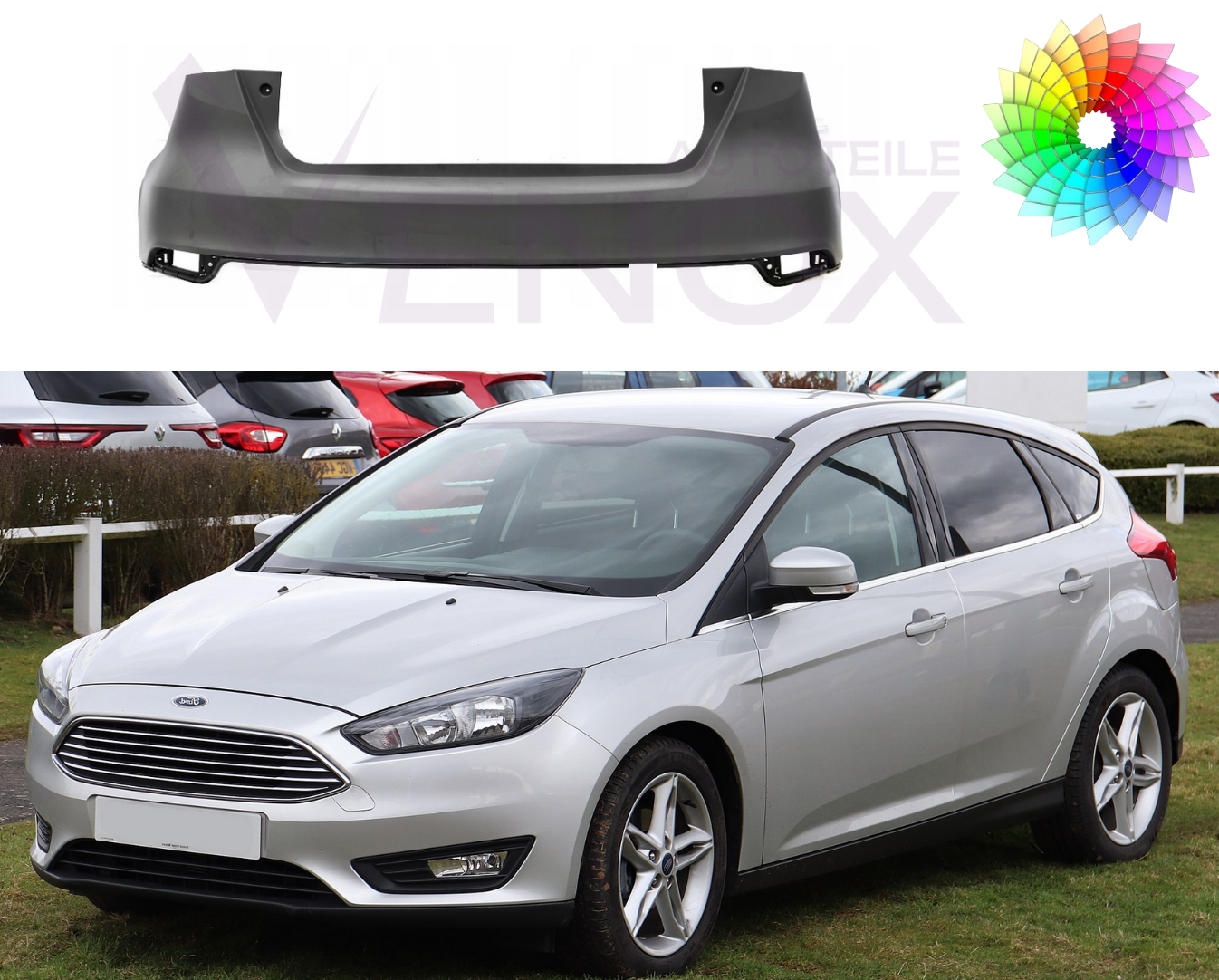 Für Ford Focus Mk3 2014-2018 HB PDC Stoßstange Hinten Lackiert In Wunschfarbe – Bild 2
