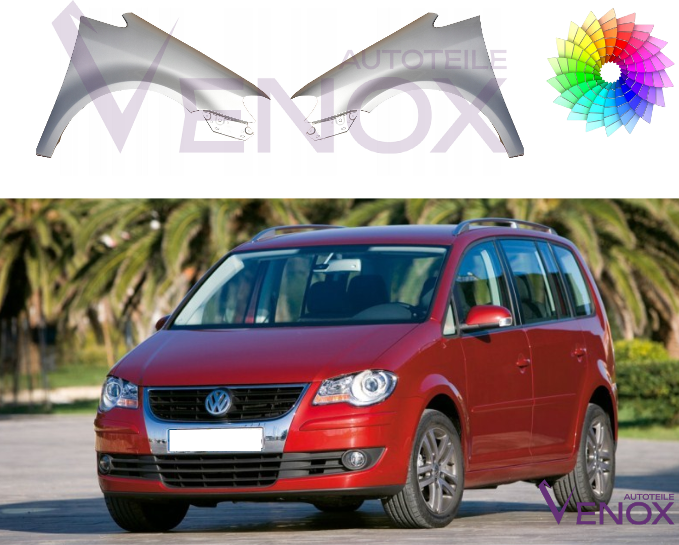 Für Vw Touran 1T 06-10 Kotflügel Vorne Links Lackiert In Wunschfarbe NEU – Bild 2