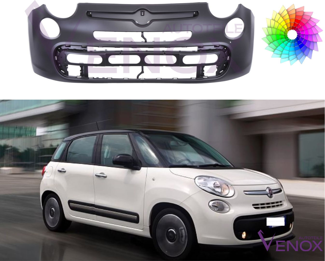 Für Fiat 500L (330) 12-20 Stoßstange Vorne Lackiert In Wunschfarbe NEU – Bild 2