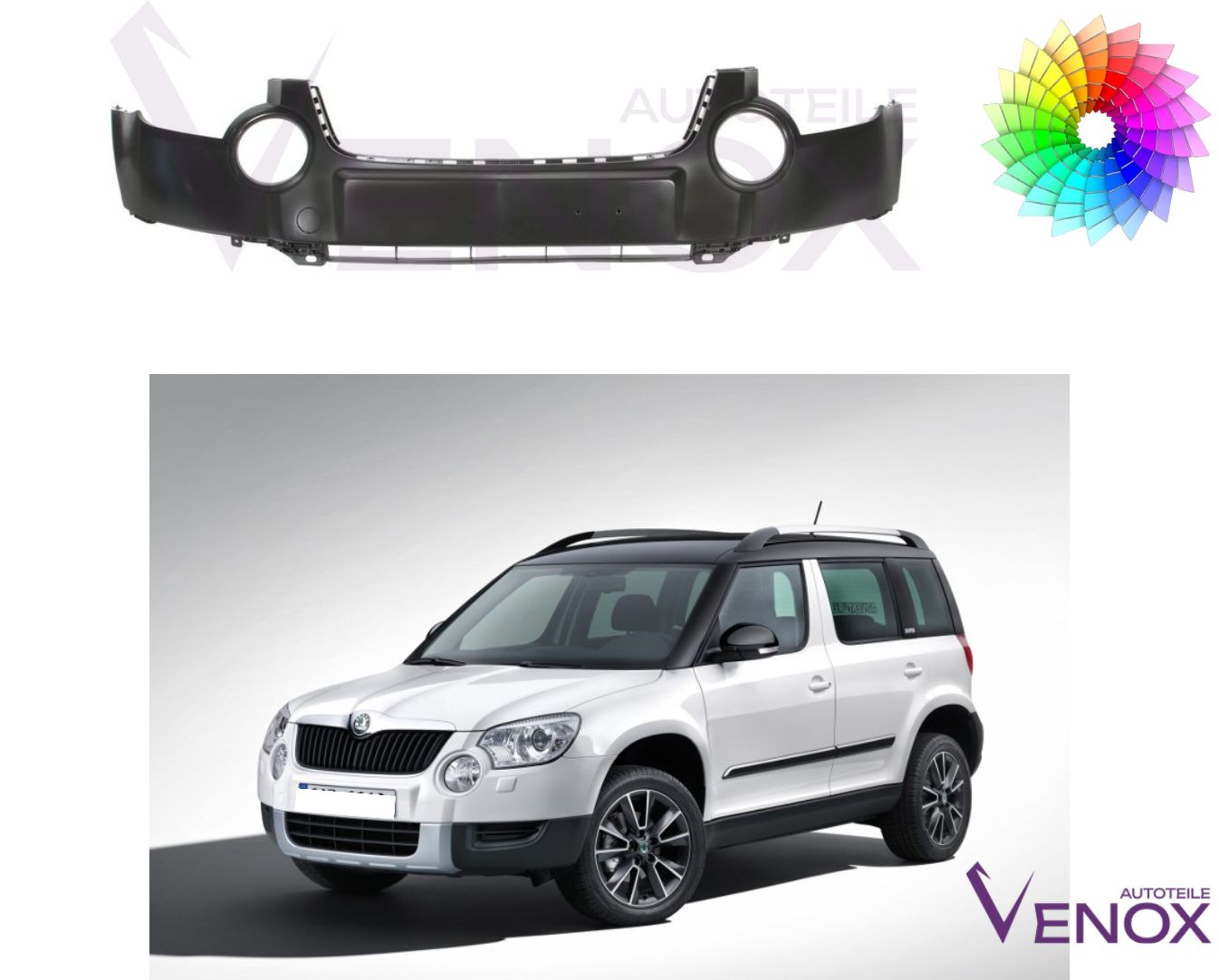 Für Skoda Yeti 2009-2013 Stoßstange Vorne Lackiert in Wunschfarbe NEU – Bild 2