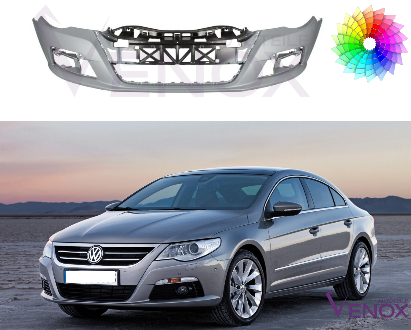 Für VW Passat CC 357 08-12 Stoßstange Vorne lackiert in Wunschfarbe – Bild 2