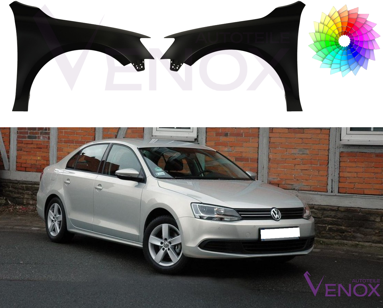 Für VW Jetta 2010-2018 Kotflügel Vorne Rechts Lackiert in Wunschfarbe – Bild 2