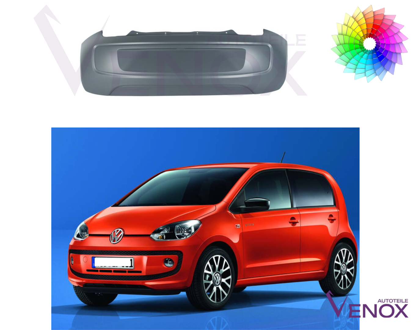 Für Vw UP! 2012-2016 Stoßstange Hinten Lackiert In Wunschfarbe – Bild 2