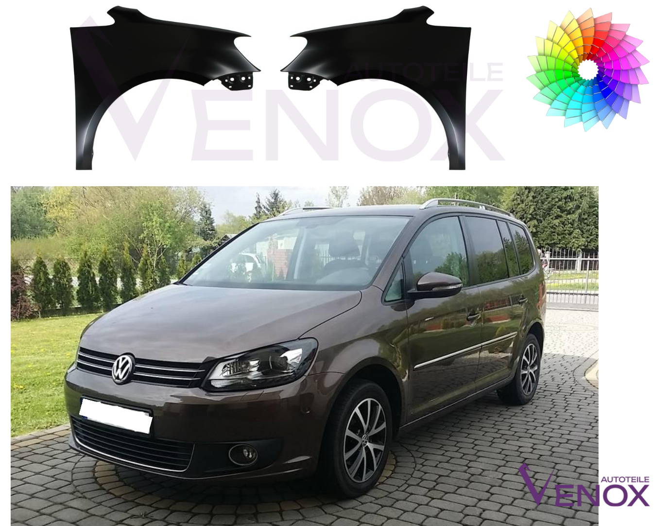 Für VW Touran 1T3 2010-2015 Kotflügel Vorne Rechts Lackiert Wunschfarbe – Bild 2