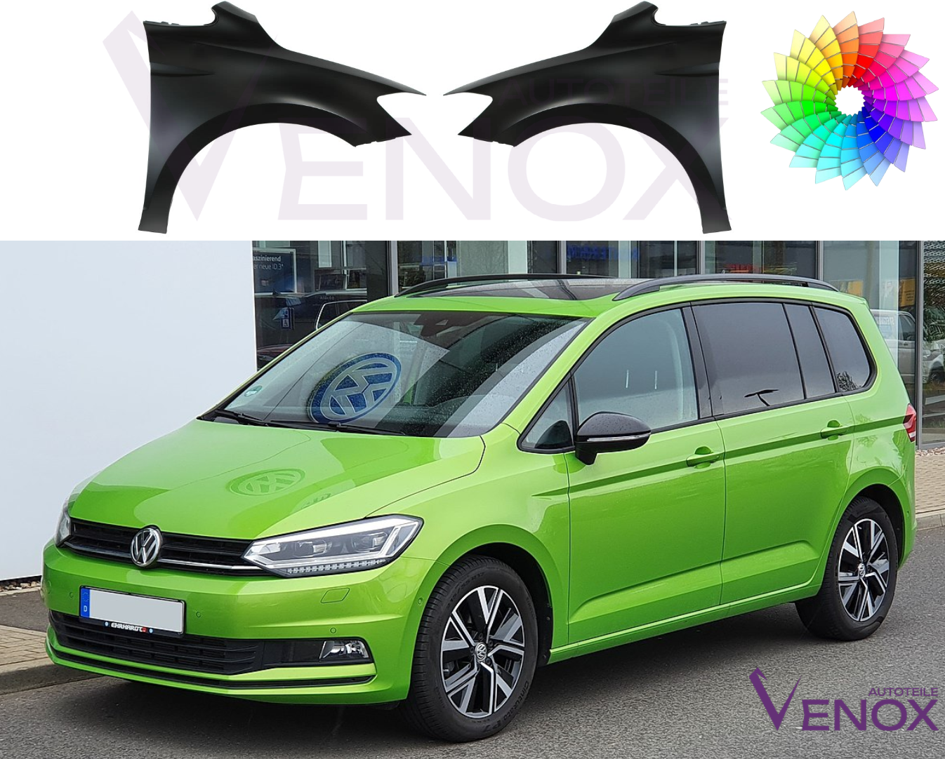 Für VW Touran 5T Ab 2015 Kotflügel Vorne Rechts Lackiert Wunschfarbe – Bild 2