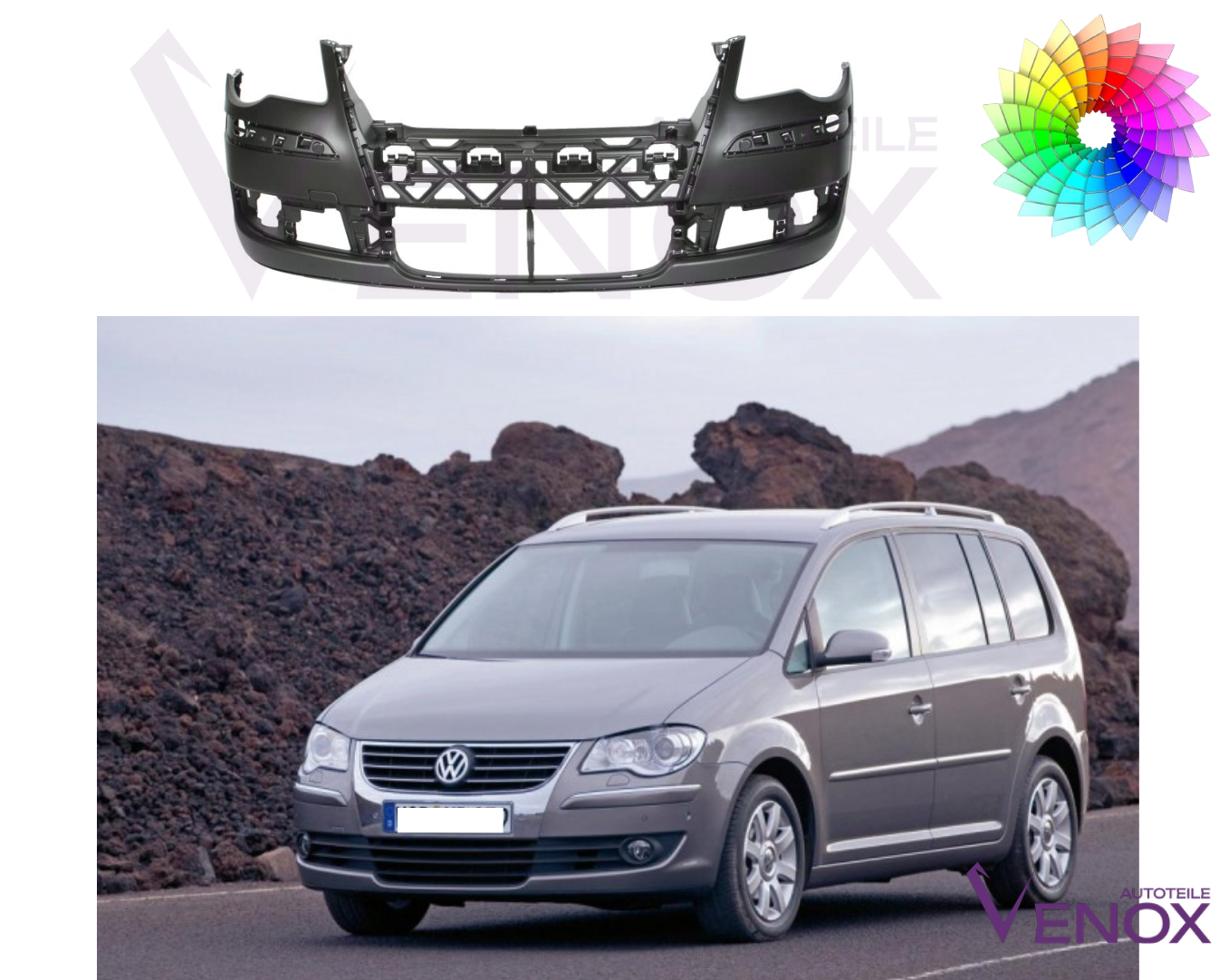 Für VW Touran 1T 2006-2010 Stoßstange Vorne lackiert in Wunschfarbe – Bild 2