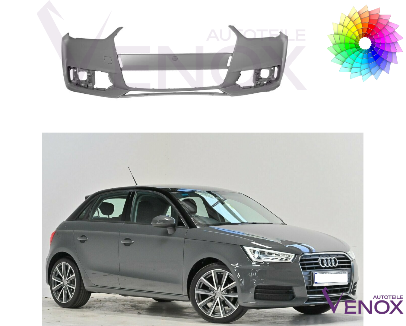 Für Audi A1 2014-2018 Stoßstange Vorne Lackiert in Wunschfarbe NEU – Bild 2