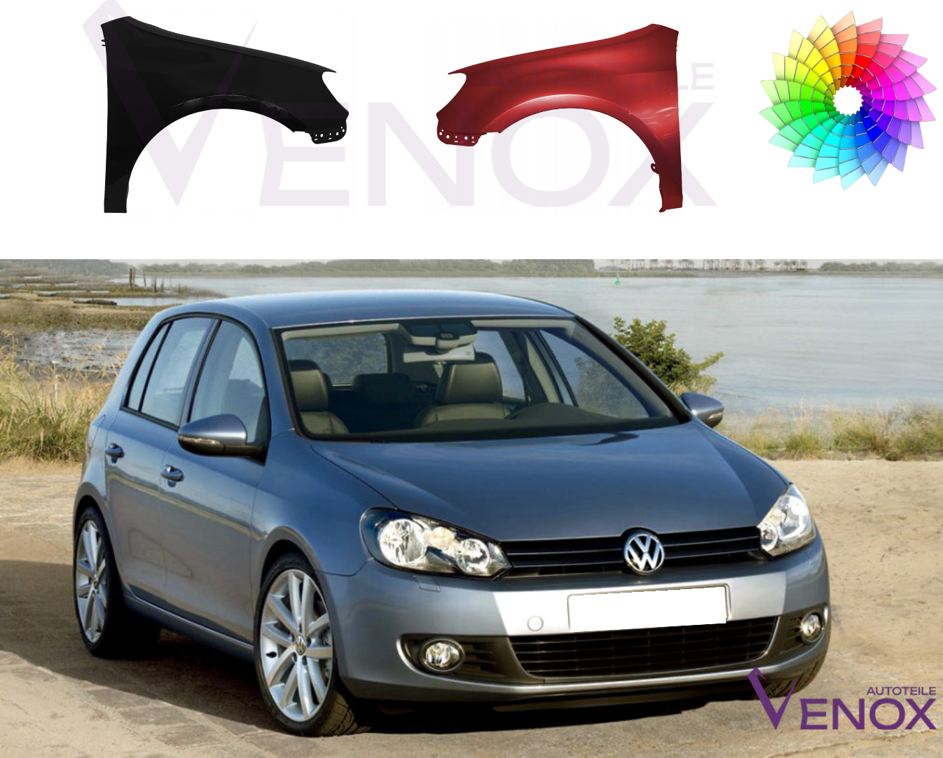 KOTFLÜGEL FÜR VW GOLF VI 6 VORNE LINKS LACKIERT IN WUNSCHFARBE 2008-2016 – Bild 2