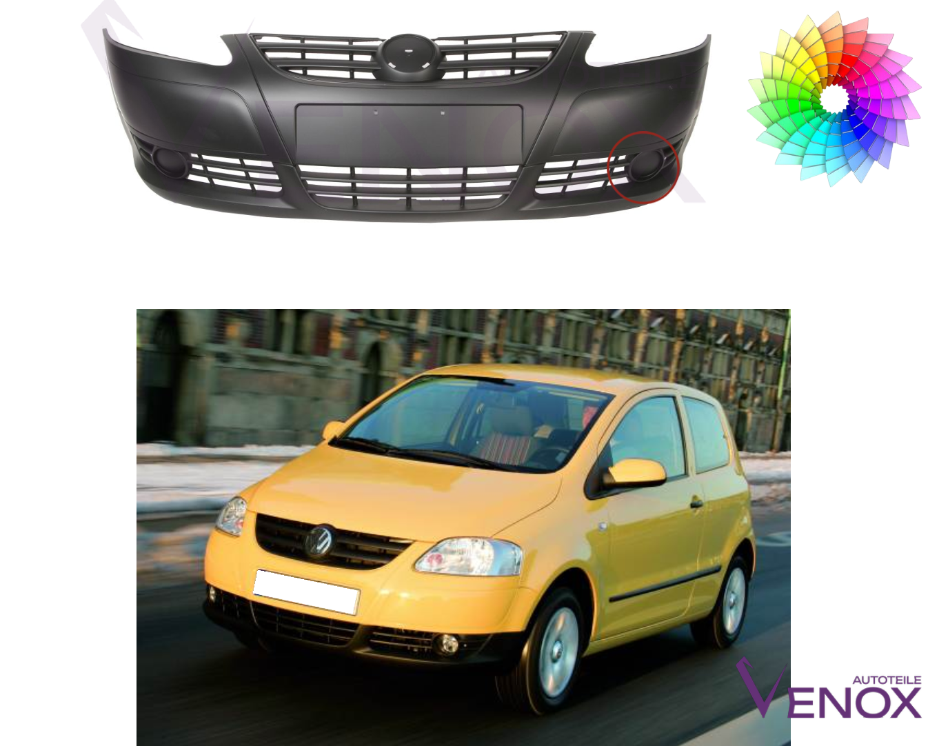 Für Vw Fox Ab 2005 Stoßstange Vorne Lackiert In Wunschfarbe NEU – Bild 2