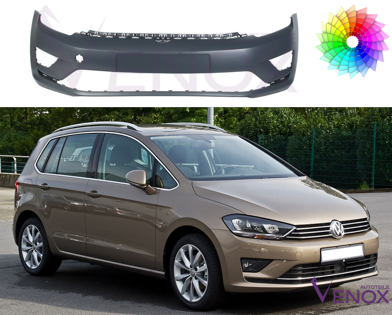 Stoßstange Für Vw Golf Sportsvan Vorne Lackiert In Wunschfarbe 2014-2020 NEU – Bild 2