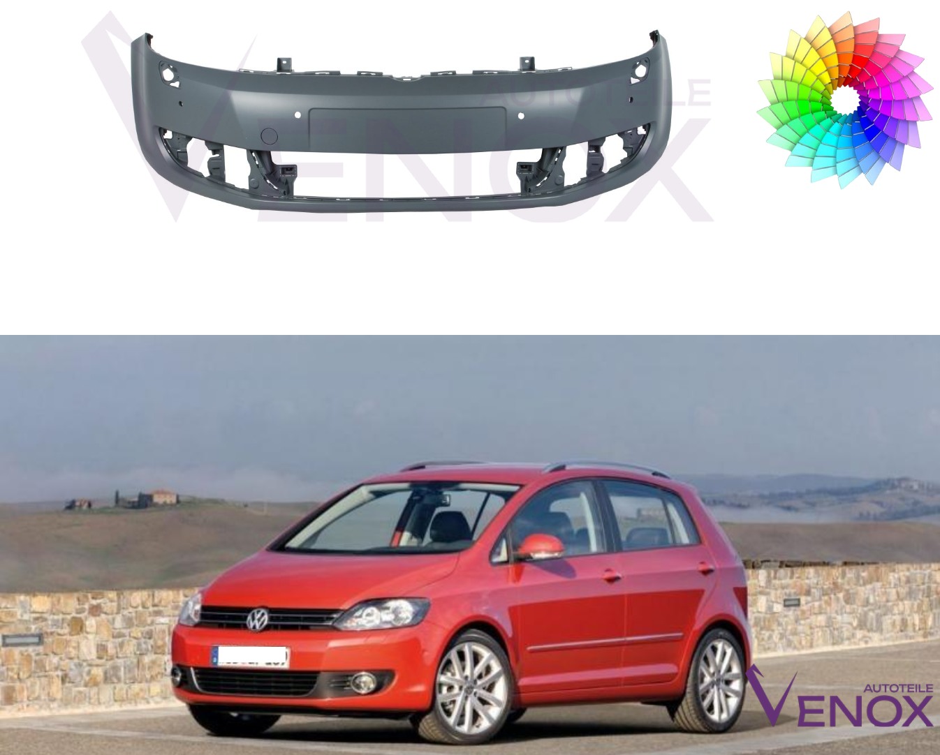 Stoßstange Für Vw Golf VI Plus Vorne SRA Lackiert In Wunschfarbe 09-13 NEU – Bild 2