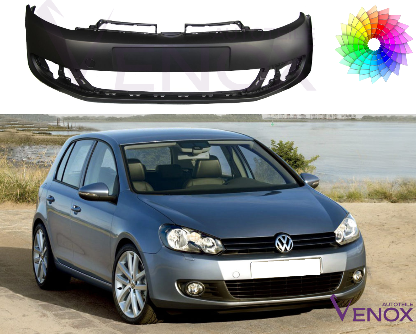 Stoßstange Für Vw Golf VI 6 Vorne Lackiert In Wunschfarbe 08-16 NEU – Bild 2