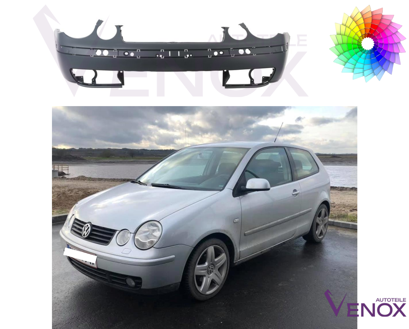 Für VW Polo 9N 2001-2005 Stoßstange Vorne lackiert in Wunschfarbe – Bild 2