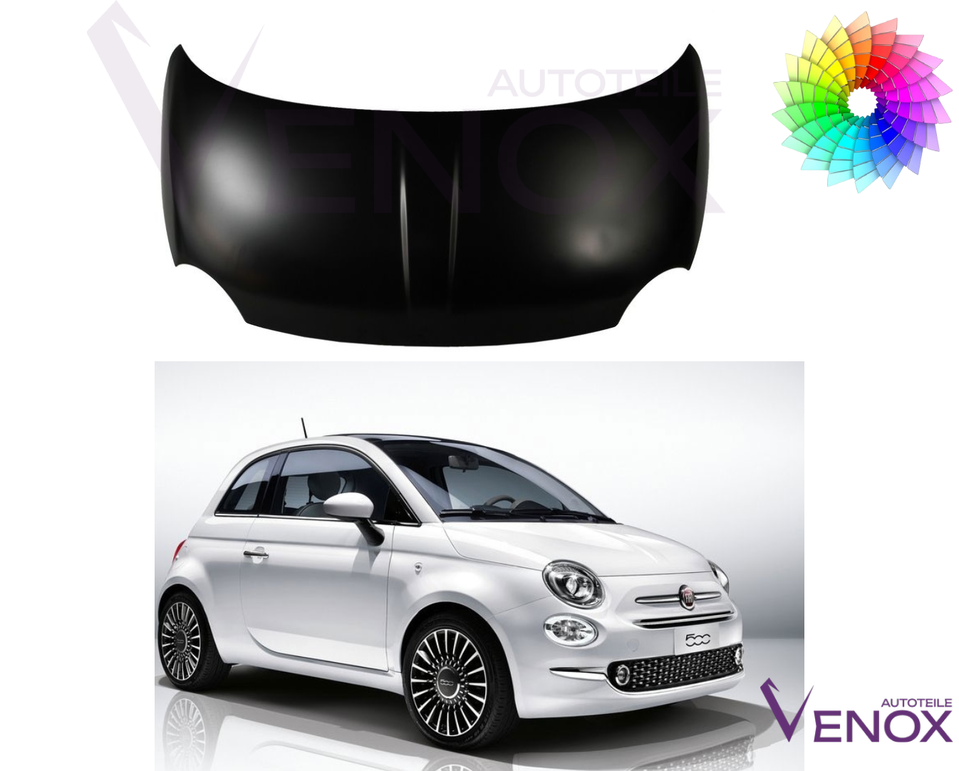 Für Fiat 500 Ab 2015- Motorhaube lackiert in Wunschfarbe – Bild 2