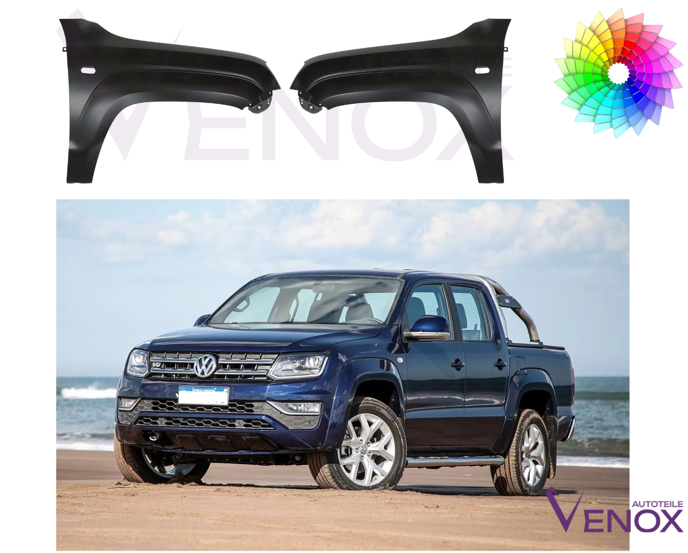 Für VW Amarok Ab 2017 KOTFLÜGEL VORNE RECHTS LACKIERT IN Wunschfarbe – Bild 2