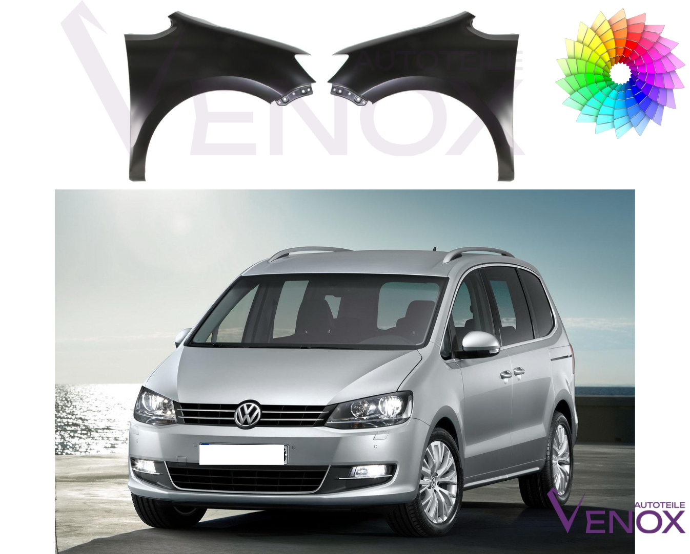 Für VW Sharan Seat Alhambra Ab 2010 KOTFLÜGEL Rechts Wunschfarbe – Bild 2