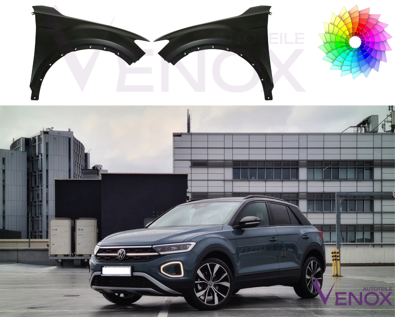 Für VW T-Roc Ab 2017 Kotflügel Vorne Links Lackiert Wunschfarbe – Bild 2