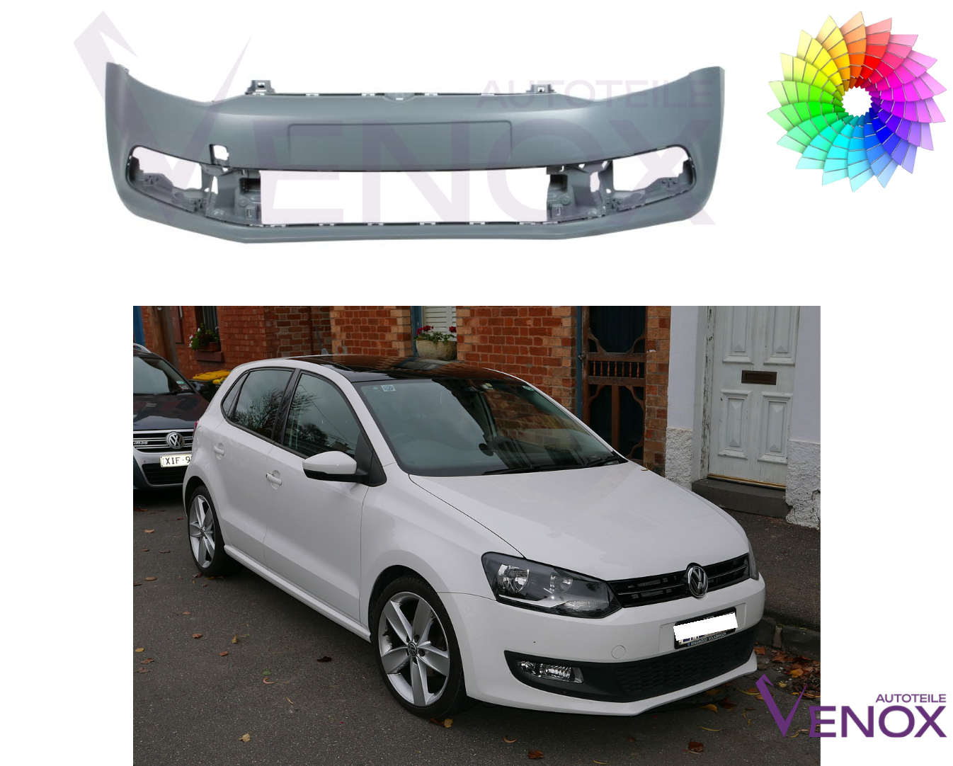 Für VW Polo 6R 2014-2017 Stoßstange Vorne lackiert in Wunschfarbe – Bild 2