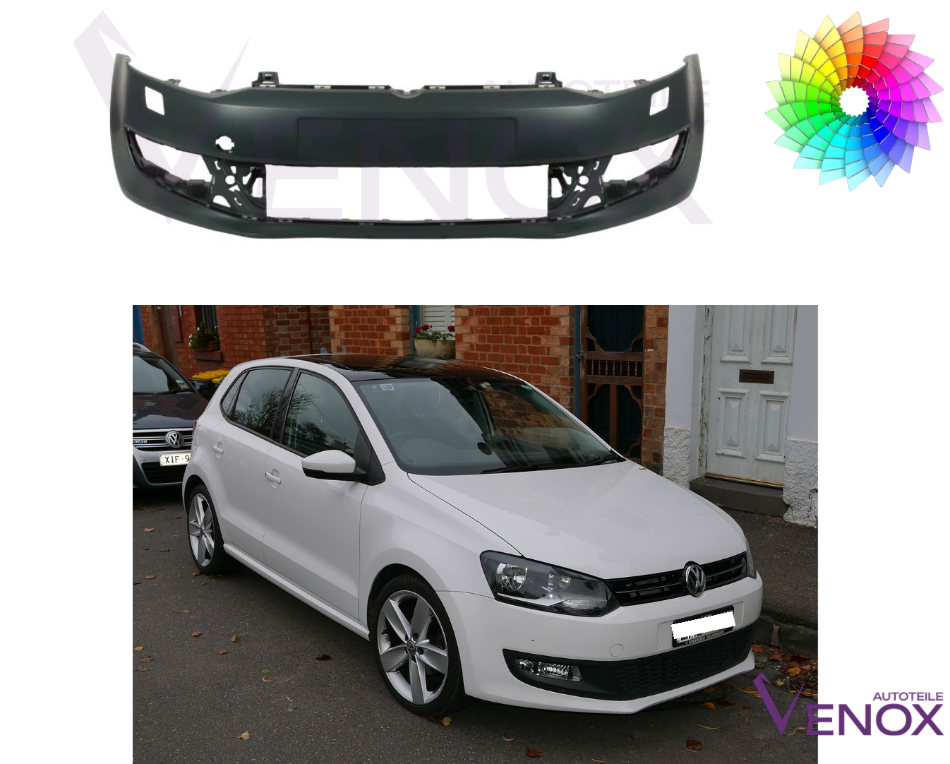 Für VW Polo 6R 2009-2014 SRA Stoßstange Vorne lackiert in Wunschfarbe – Bild 2
