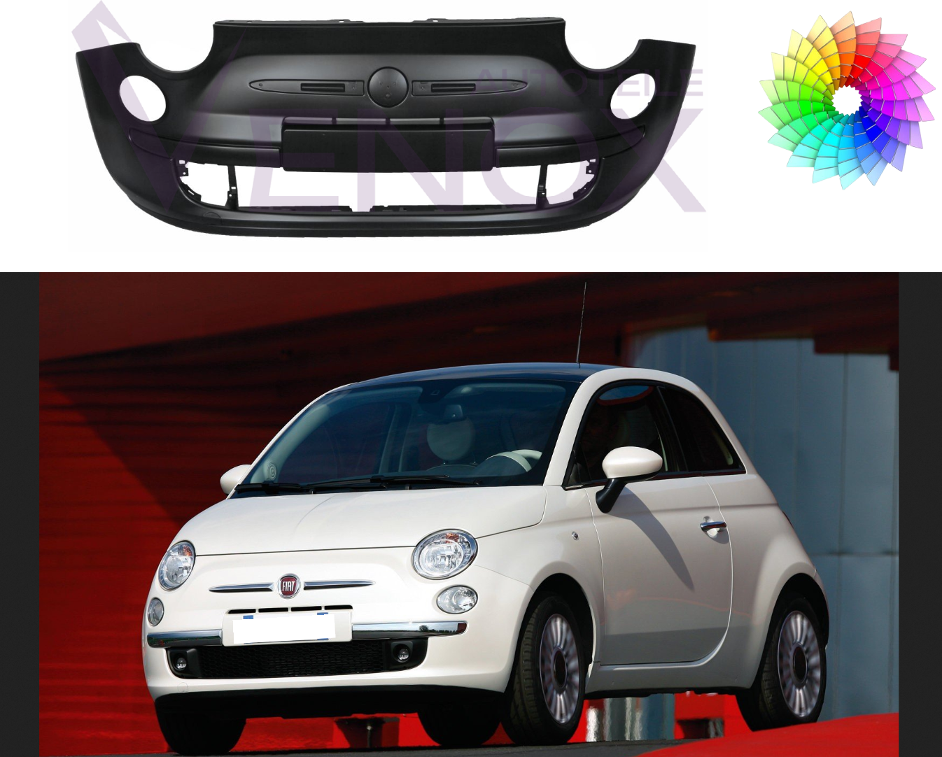 Für Fiat 500 (312) 07-15 Stoßstange Vorne Lackiert In Wunschfarbe NEU – Bild 2