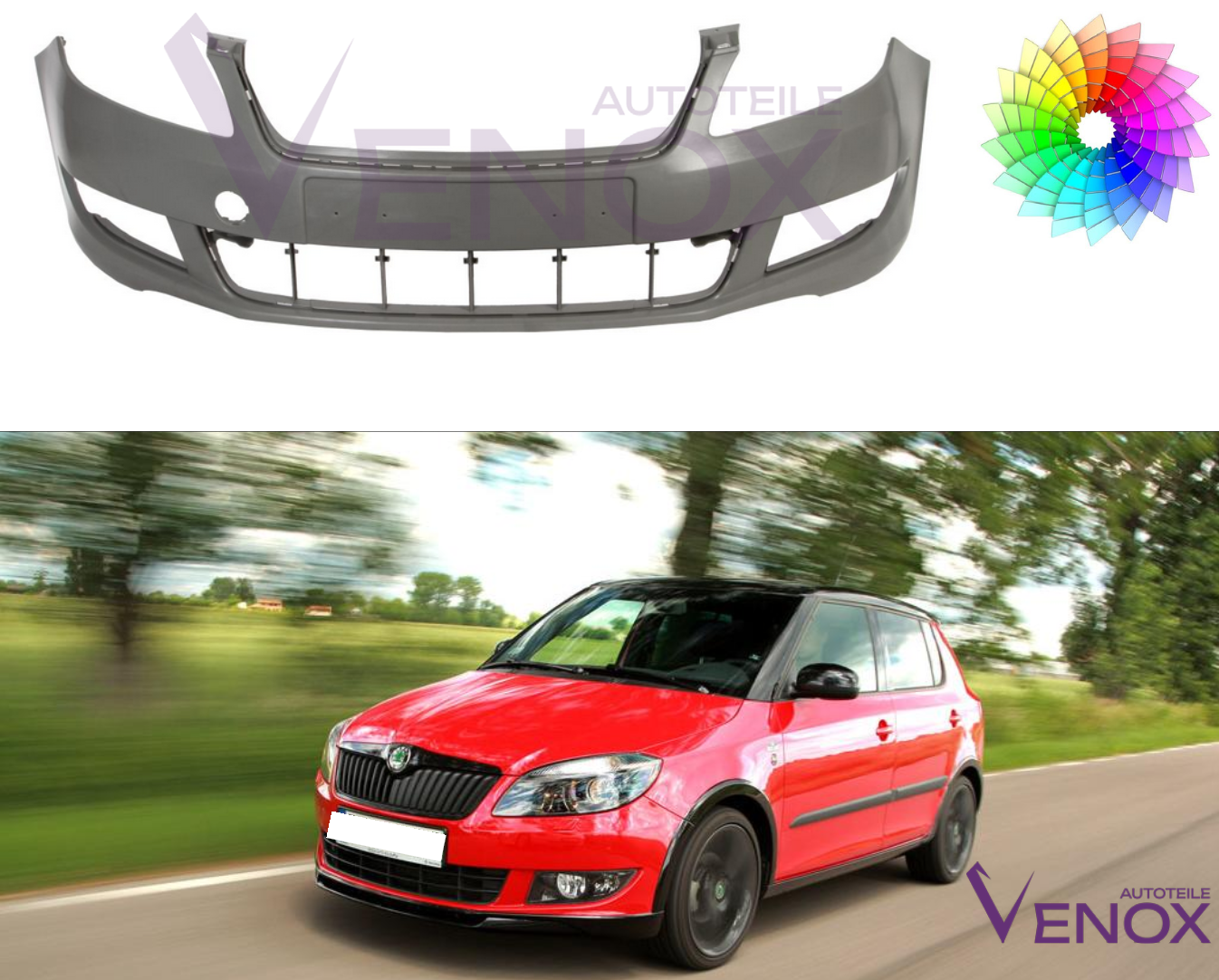 Für Skoda Fabia Roomster 5J 10-15 Stoßstange Vorne Lackiert In Wunschfarbe NEU – Bild 2