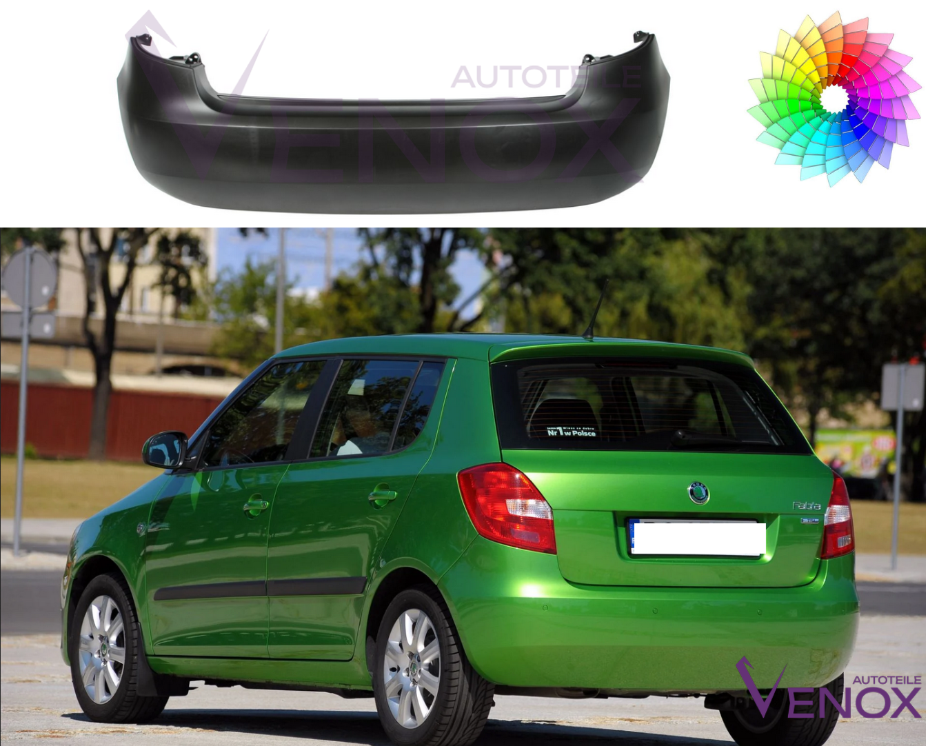 Für Skoda Fabia Roomster 5J 07-15 Stoßstange PDC Hinten Lackiert In Wunschfarbe – Bild 2