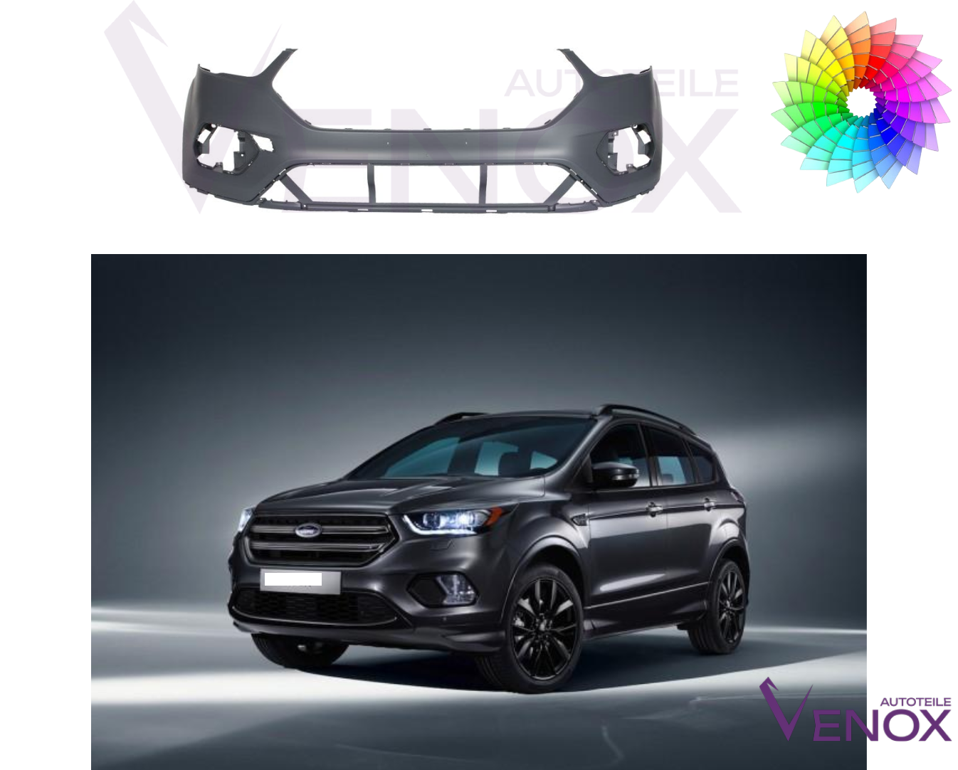 Für Ford Kuga 2016-2020 SRA Stoßstange Vorne Lackiert in Wunschfarbe NEU – Bild 2