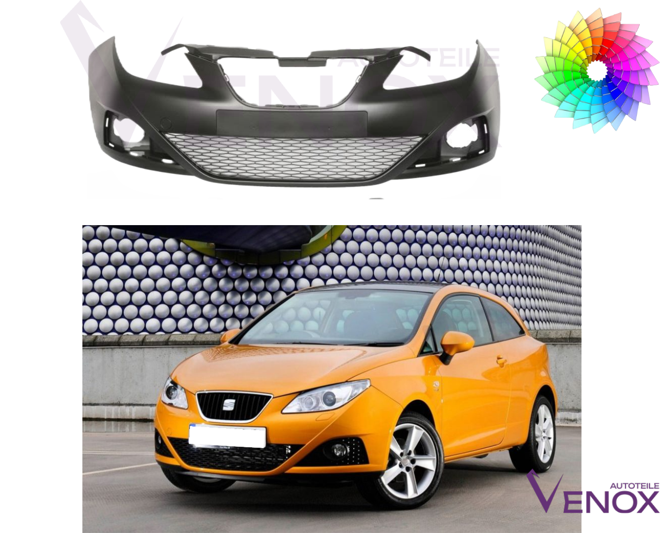 Für Seat Ibiza 6J SRA Stoßstange 2008-2012 Vorne Lackiert in Wunschfarbe – Bild 2