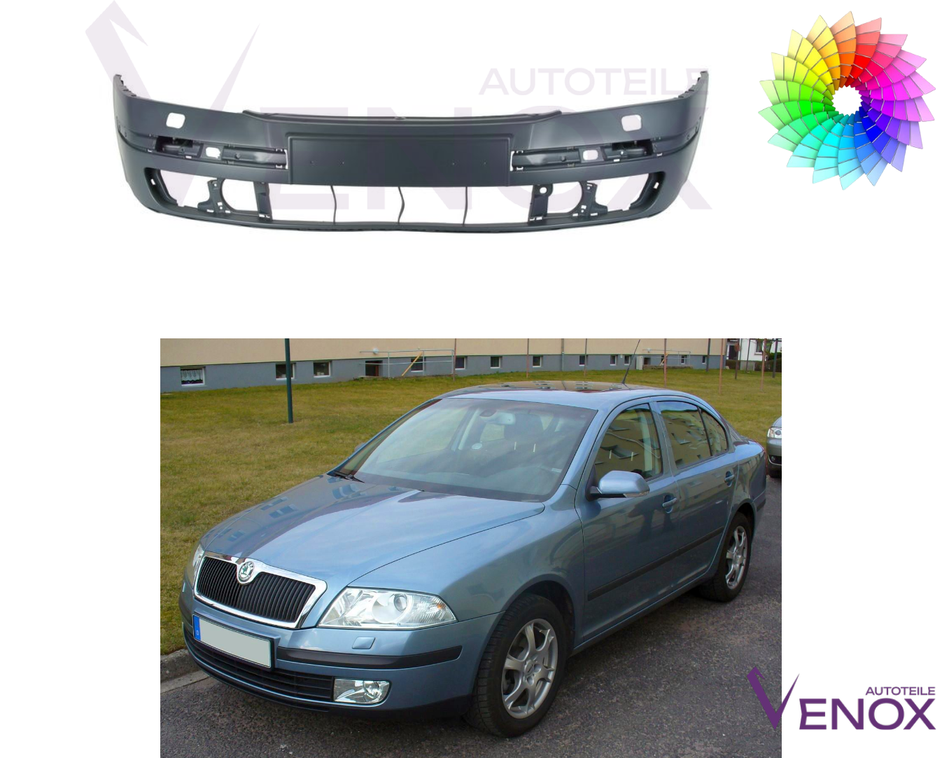Für Skoda Octavia 1Z SRA 2004-2012 Stoßstange Vorne Lackiert in Wunschfarbe – Bild 2