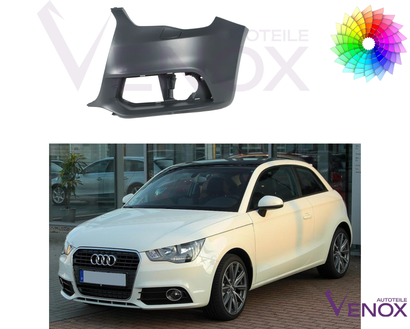 Für Audi A1 2010-2015 SRA Stoßstange Vorne LINKS Lackiert in Wunschfarbe NEU – Bild 2