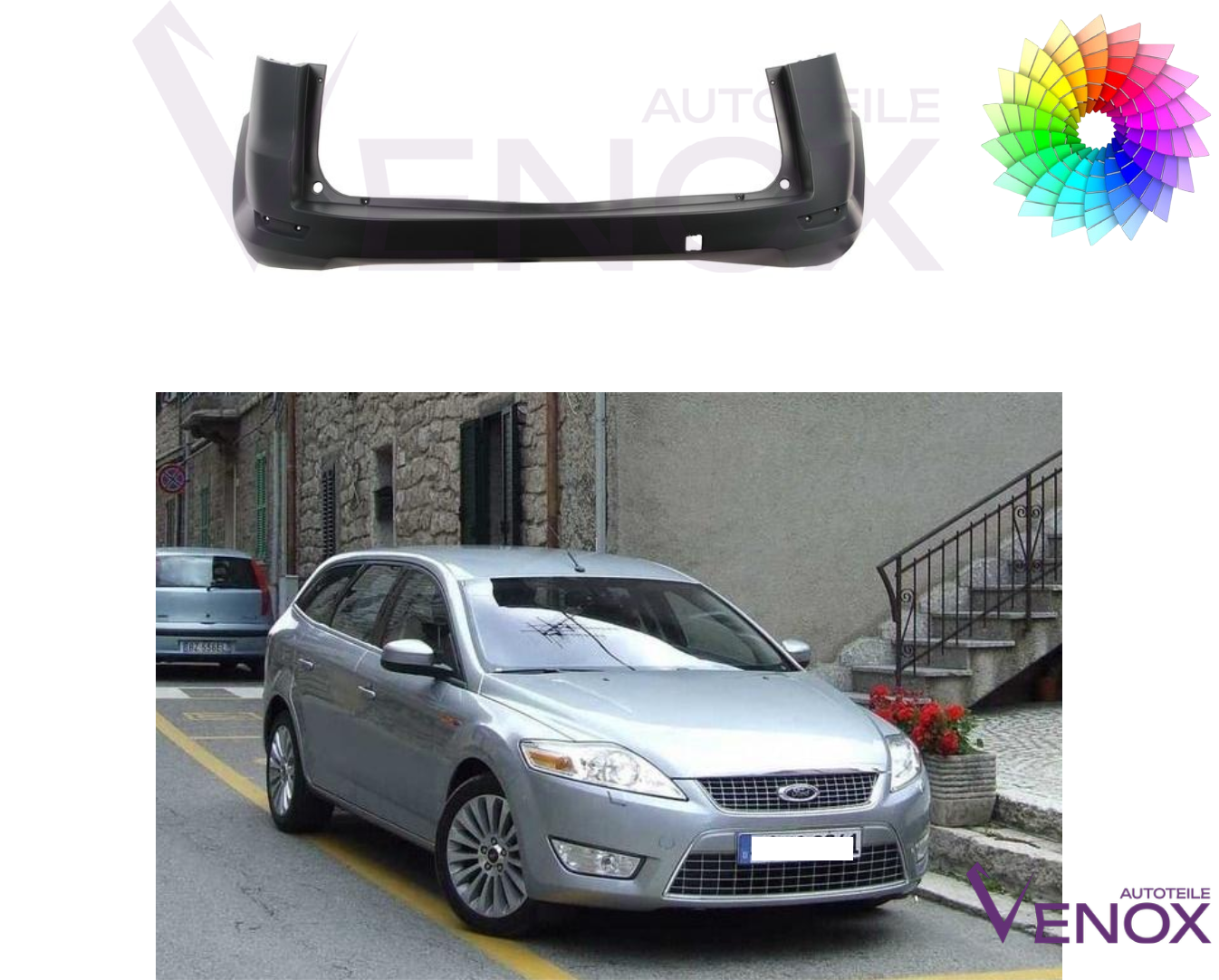 Für Ford Mondeo MK4 Turnier 07-10 Stoßstange Hinten Lackiert In Wunschfarbe – Bild 2