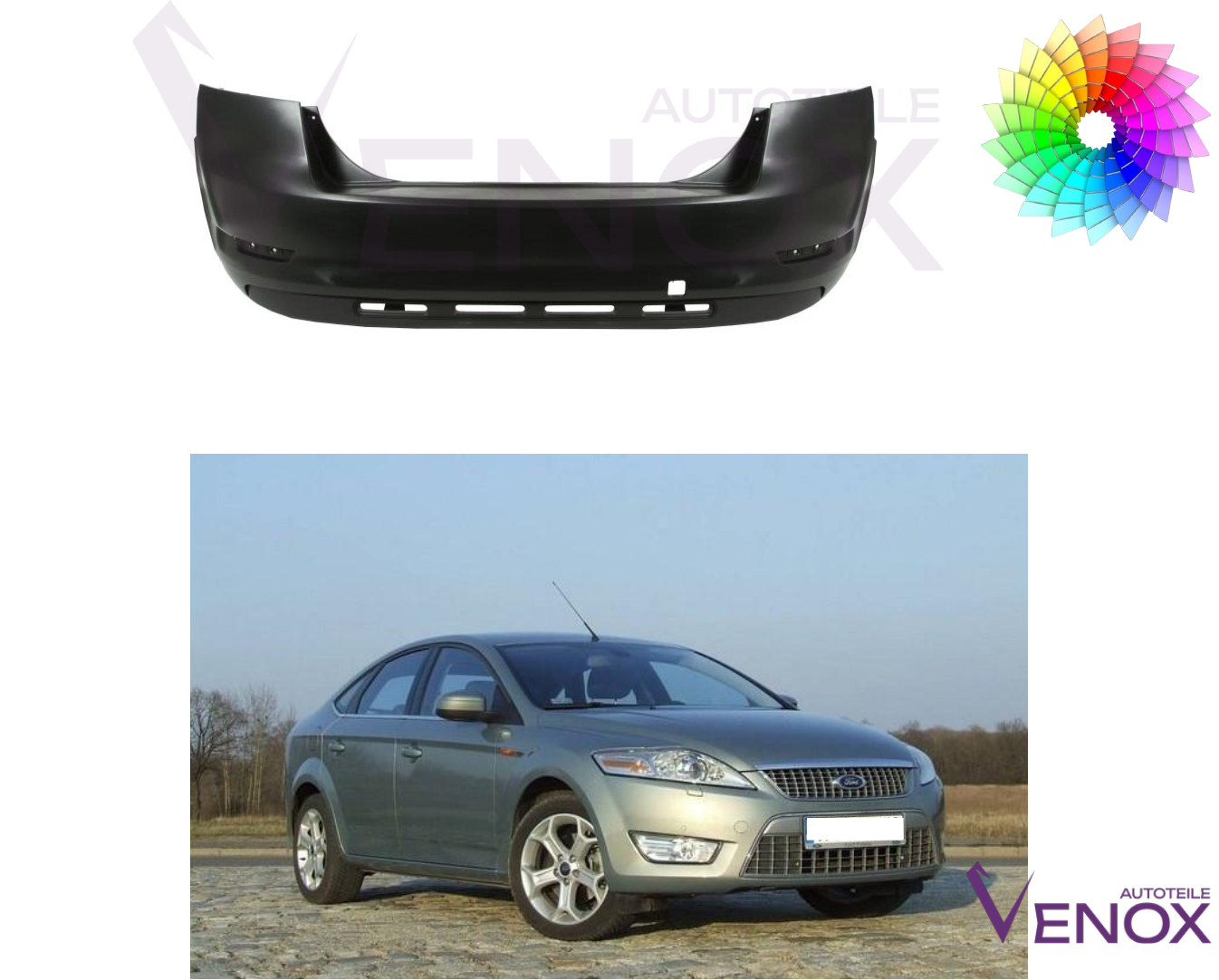 Für Ford Mondeo MK4 Limousine 07-10 Stoßstange Hinten Lackiert In Wunschfarbe – Bild 2