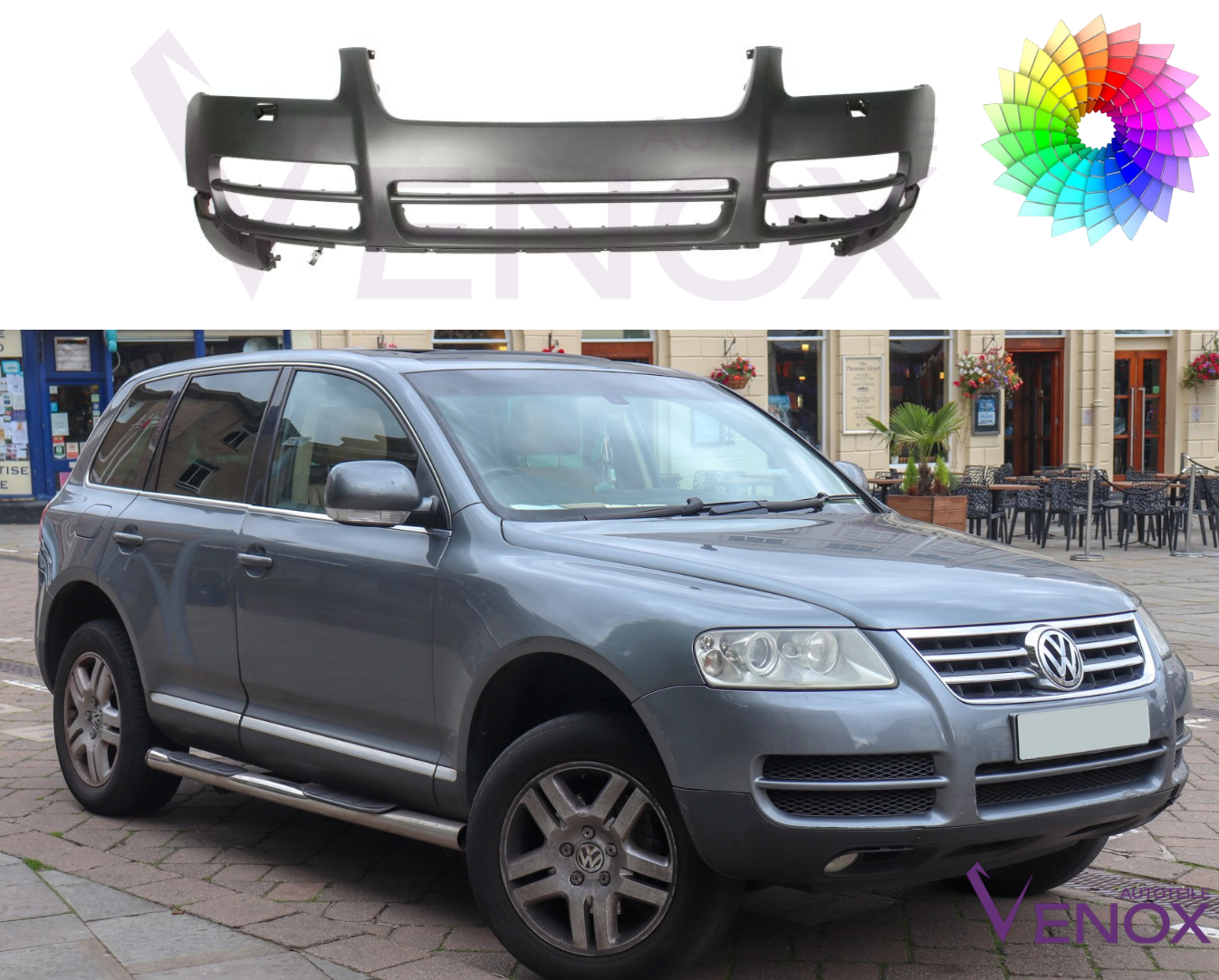 Für VW Touareg 7L 02-06 Stoßstange Vorne lackiert in Wunschfarbe – Bild 2