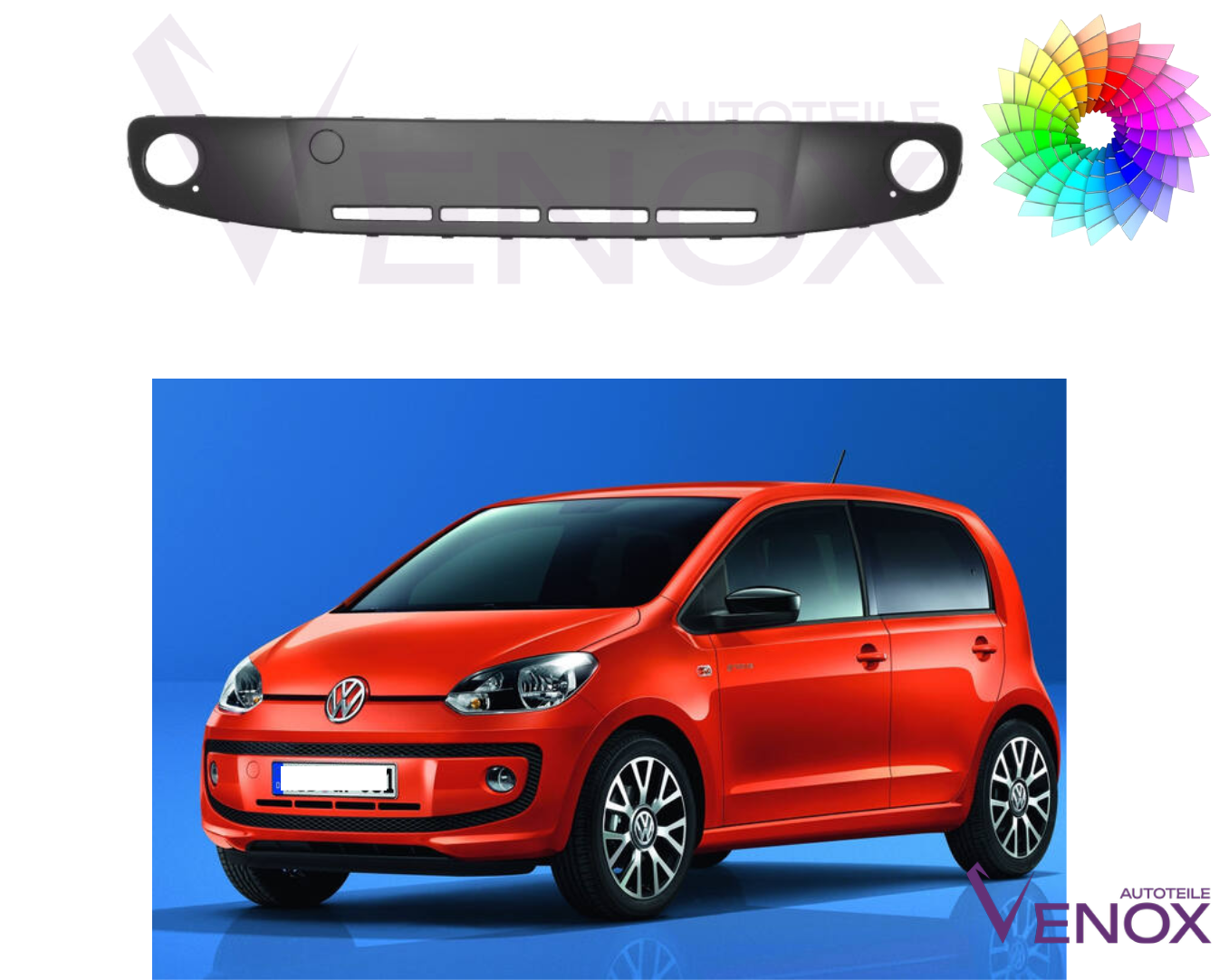 Für VW UP! 2012-2016 NSW Stoßstangenleiste Vorne lackiert in Wunschfarbe – Bild 2
