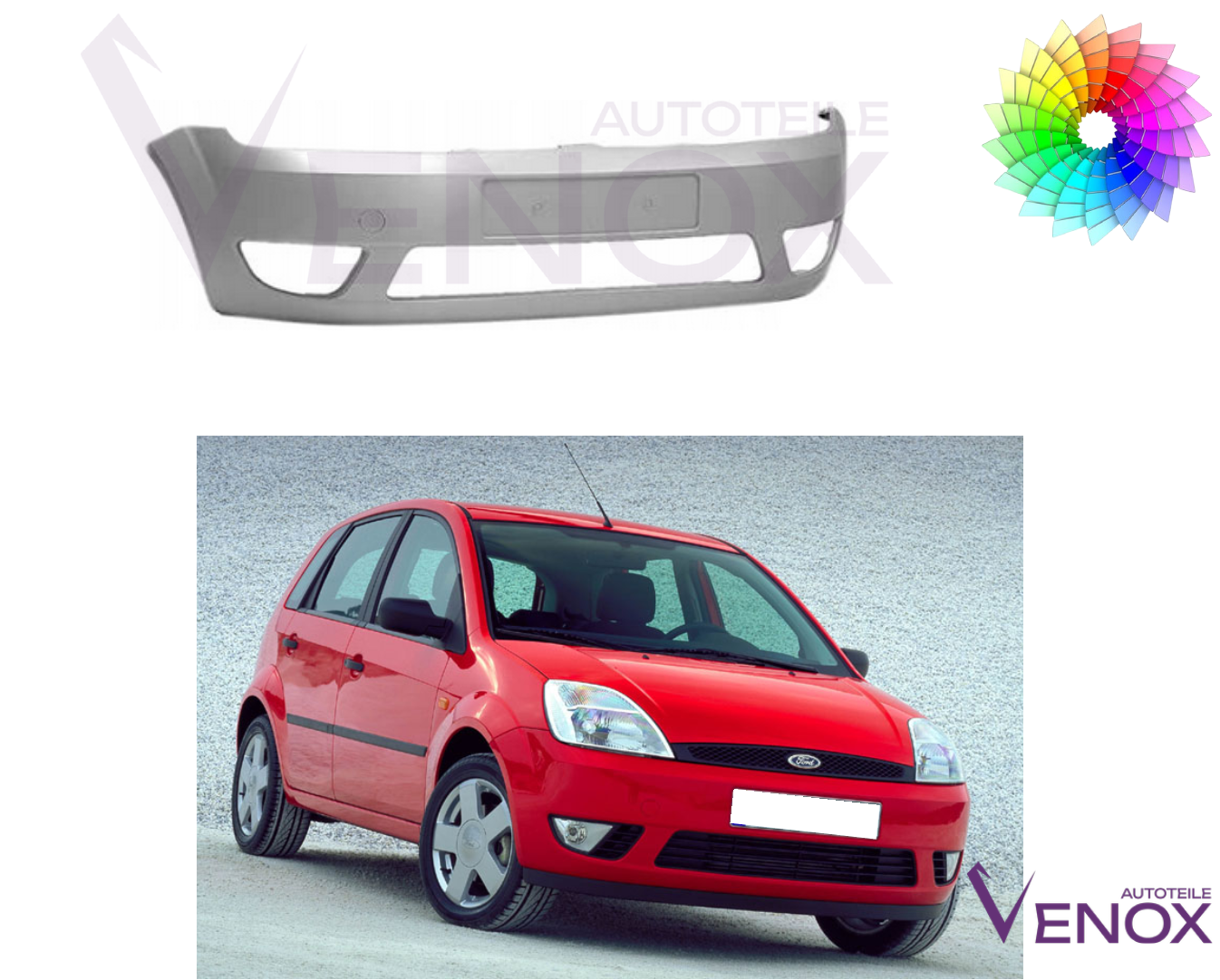 Für Ford Fiesta Mk 6 2002-2005 Stoßstange Vorne lackiert in Wunschfarbe – Bild 2