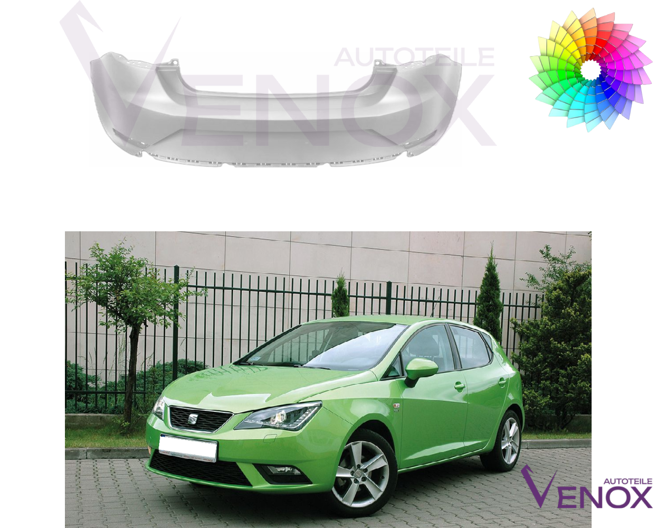 Für Seat Ibiza 6J 2012-2016 5-Türer Stoßstange Hinten Lackiert In Wunschfarbe – Bild 2