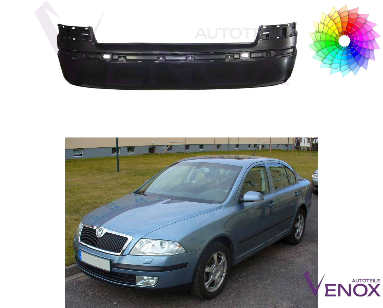 Für Skoda Octavia 1Z 04-08 Stoßstange Hinten Lackiert In Wunschfarbe – Bild 2
