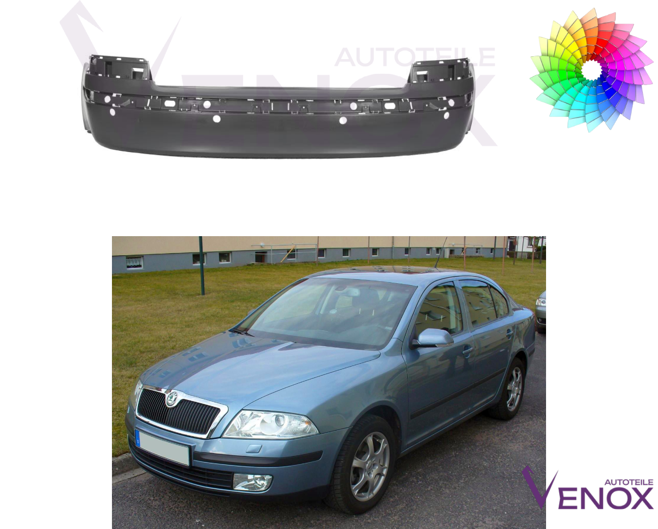 Für Skoda Octavia 1Z 04-08 Stoßstange Hinten Lackiert In Wunschfarbe – Bild 3