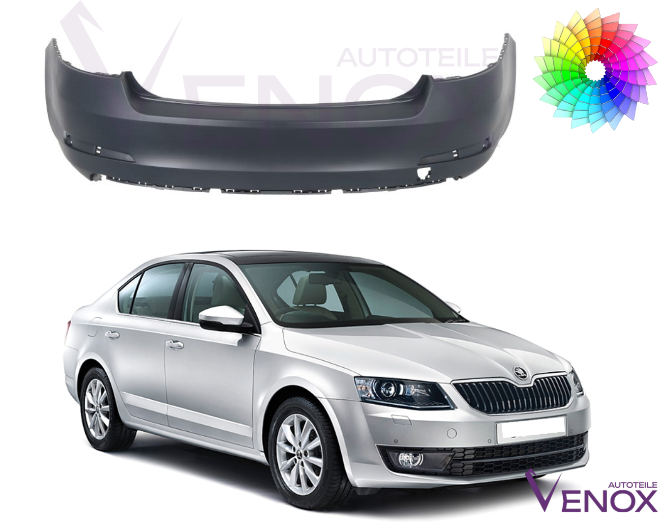 Für Skoda Octavia 5E 13-17 Stoßstange Hinten Lackiert In Wunschfarbe – Bild 2