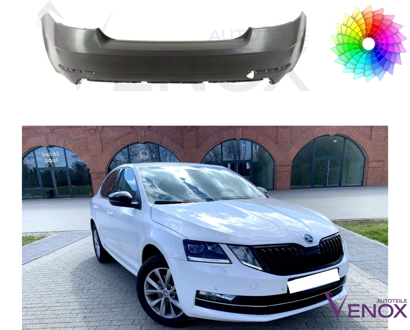 Für Skoda Octavia 5E 17-20 Stoßstange Hinten Lackiert In Wunschfarbe – Bild 2