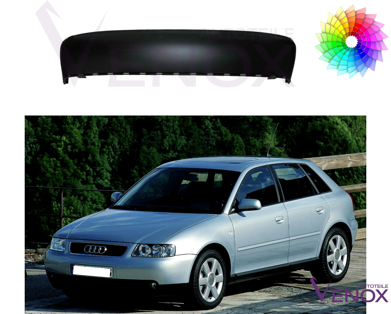 Für Audi A3 2000-2003 Stoßstange Hinten Lackiert In Wunschfarbe – Bild 2